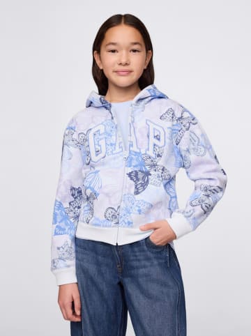 GAP Sweatjacke in Weiß/ Hellblau/ Lila
