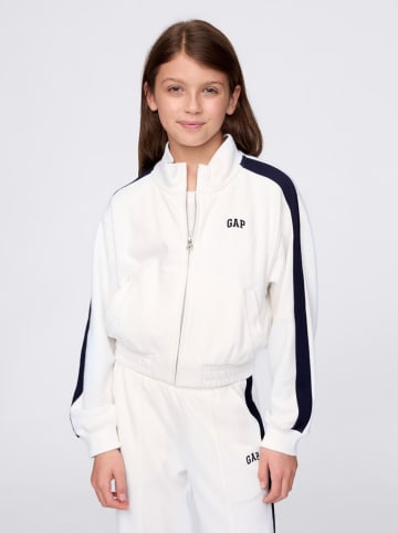 GAP Sweatjacke in Weiß/ Dunkelblau