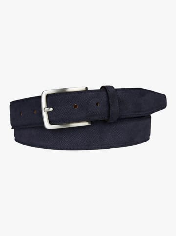 Michaelis Leren riem donkerblauw