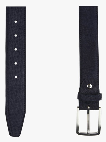 Michaelis Leren riem donkerblauw
