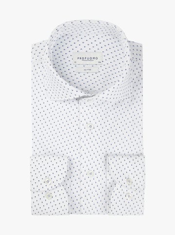 PROFUOMO Hemd in Weiß/ Hellblau/ Schwarz