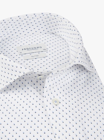 PROFUOMO Hemd in Weiß/ Hellblau/ Schwarz