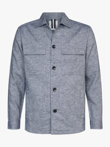 PROFUOMO Blouse donkerblauw/wit