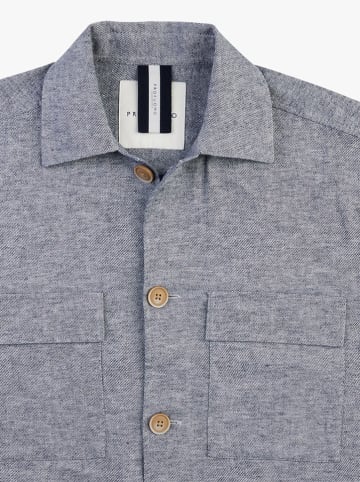 PROFUOMO Blouse donkerblauw/wit