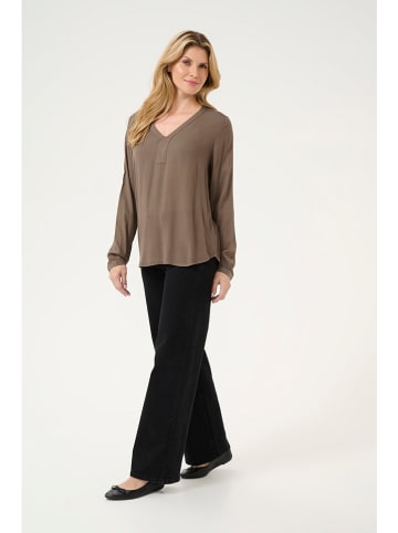 Kaffe Bluse in Hellbraun