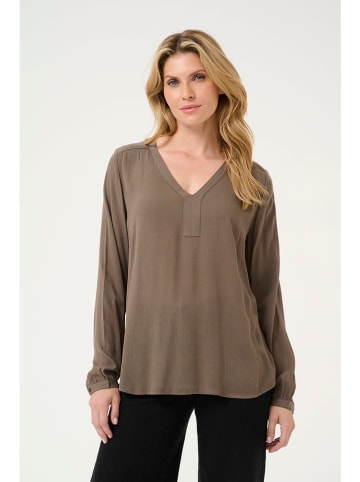 Kaffe Bluse in Hellbraun