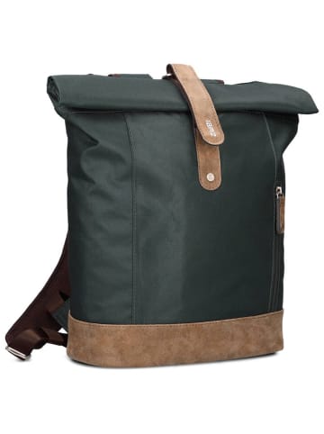 Zwei Rugzak ''O24PIN'' donkergroen/bruin - (B)37 x (H)37 x (D)18 cm