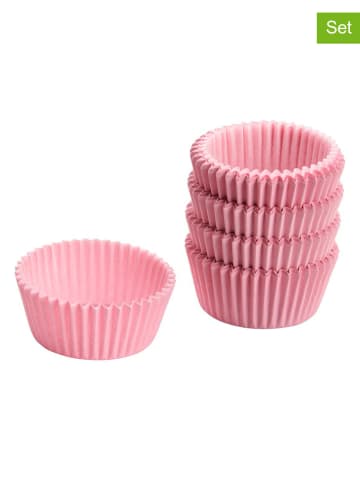 Fackelmann 2-delige set: papieren muffinbakvormen lichtroze - 2 x 100 stuks