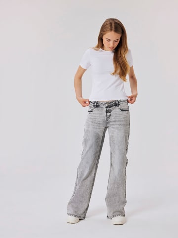 name it Dżinsy "Tianna" - Wide Leg - w kolorze szarym