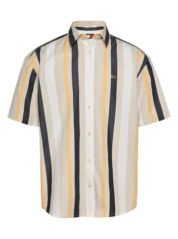 TOMMY JEANS Hemd in Creme/ Schwarz/ Weiß