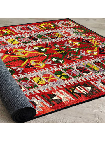 Mioli Laagpolig tapijt "Els" rood/geel
