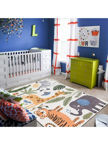 Mioli Kurzflor-Teppich in Creme/ Bunt