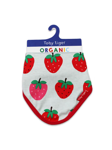 Toby Tiger Dreieckstuch "Strawberry" in Weiß/ Rot