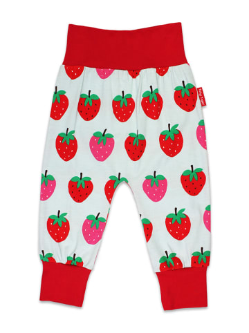 Toby Tiger Sweathose "Strawberry" in Hellblau/ Rot
