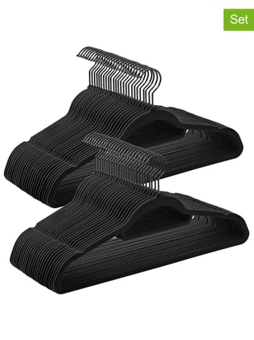 Songmics 50-delige set: kledinghangers zwart/zilverkleurig - (B)43,5 x (H)22,5 cm