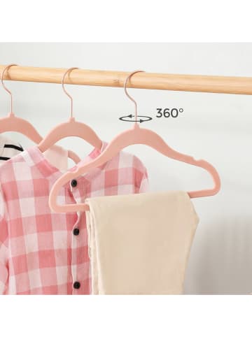 Songmics 50-delige set: kinderkledinghangers lichtroze/roségoudkleurig - (B)30x(H)20,5cm