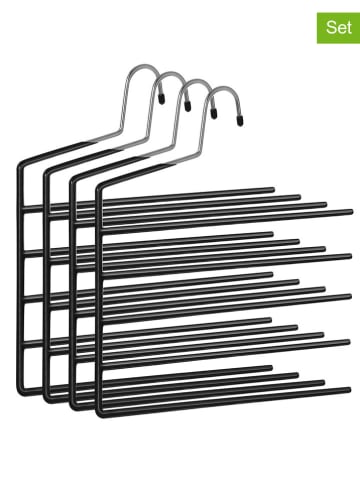 Songmics Wieszaki (4 szt.) w kolorze srebrno-czarnym na ubrania - 32 x 35 cm