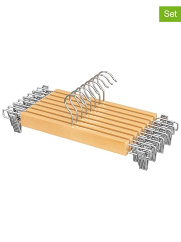 SONGMICS Wieszaki (8 szt.) w kolorze srebrno-jasnobrązowym na ubrania - 34 x 12,5 cm