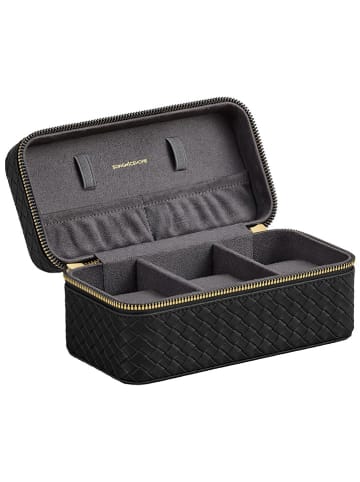 Songmics Uhrenbox in Schwarz/ Grau - (B)20 x (H)9 x (T)10 cm