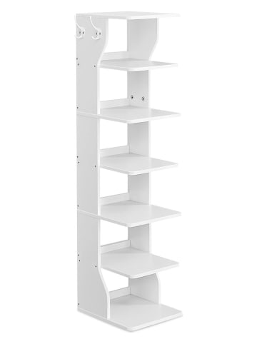 Songmics Regał w kolorze białym na buty - 26,4 x 110,4 x 30 cm