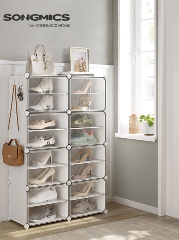 Songmics Szafka w kolorze białym na buty - 124 x 94 x 32 cm