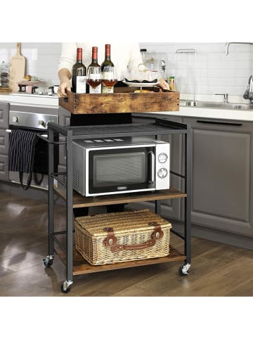 SONGMICS Küchenwagen in Braun/ Schwarz - (B)65 x (H)86 x (T)40 cm