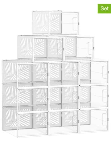 Songmics 8-delige set: schoenenboxen transparant - (B)35 x (H)19 x (D)25,5 cm