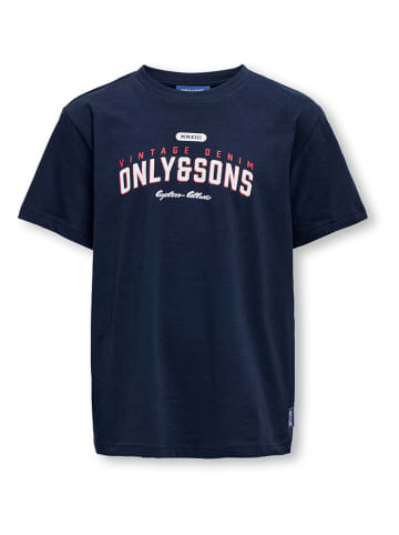 ONLY & SONS Junior Koszulka "Lenny" w kolorze granatowym