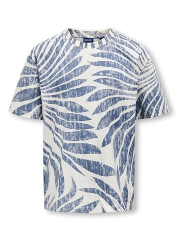 ONLY & SONS Junior Shirt "Zeke" in Weiß/ Blau