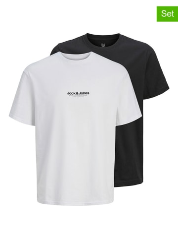 JACK & JONES Junior Koszulki (2 szt.) "Vesterbro" w kolorze czarnym i białym