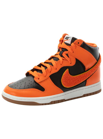 Nike Leder-Sneakers "Nike Dunk High" in Schwarz/ Orange