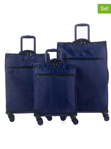 Travel World 3-delige hardcase-trolleyset donkerblauw