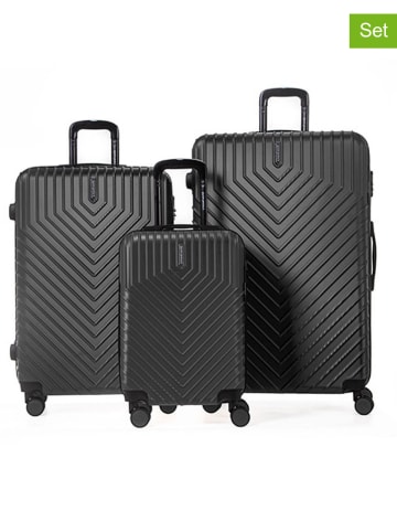 Travel World 3-delige hardcase-trolleyset zwart