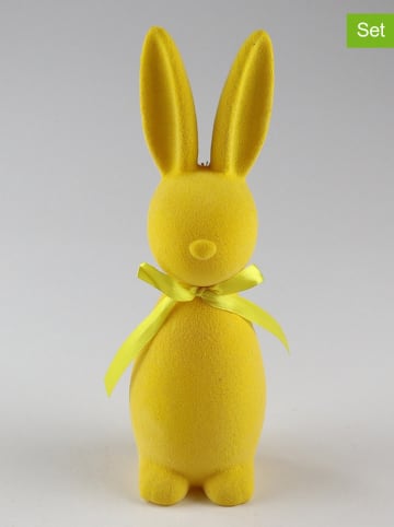 AM Design 2er-Set: Dekofiguren ''Hase'' in Gelb - (B)7 x (H)23 x (T)6 cm