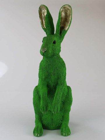 AM Design Dekofigur ''Hase'' in Grün/ Gold - (B)23,5 x (H)52 x (T)17 cm