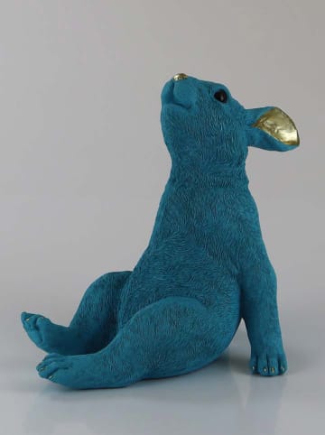 AM Design Decoratief figuur blauw/goudkleurig - (B)29,5 x (H)26,3 x (D)17 cm