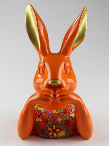 AM Design Dekofigur ''Hase'' in Orange - (B)14 x (H)23 x (T)13 cm