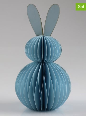 AM Design 2er-Set: Dekofiguren "Hase" in Blau - (B)8 x (H)14 x (T)8 cm
