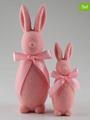 AM Design 2er-Set: Dekofiguren ''Hase'' in Rosa