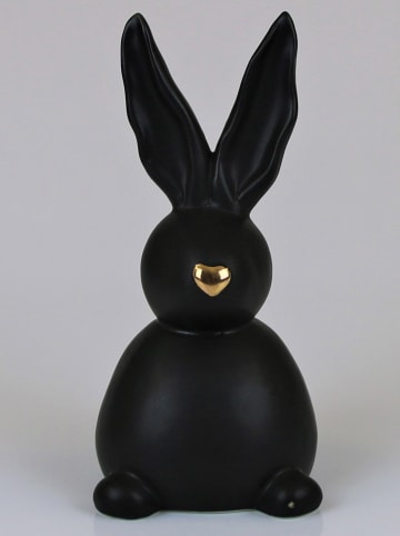 AM Design Decoratief figuur "Konijn" zwart - (B)11 x (H)21 x (D)10 cm