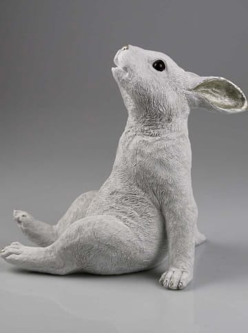 AM Design Gartenfigur ''Hase'' in Weiß - (B)26,3 x (H)29,5 x (T)17 cm