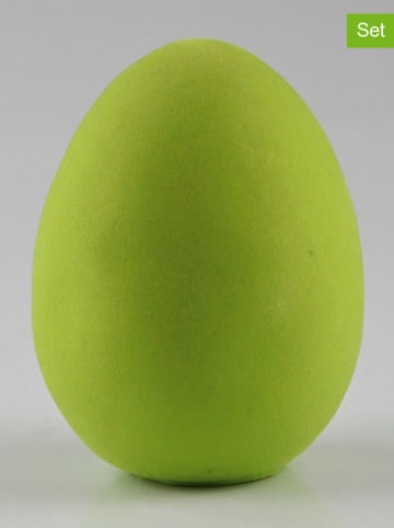 AM Design 2er-Set: Dekofiguren ''Osterei'' in Gelb - (H)10 x Ø 6,5 cm
