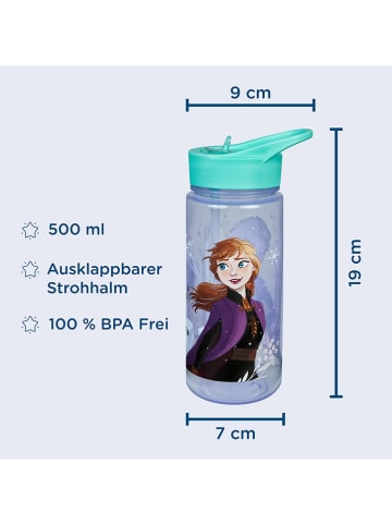 SCOOLI Trinkflasche "Aero Frozen" in Hellblau - (L)19 cm - 500 ml - Ø 7 cm