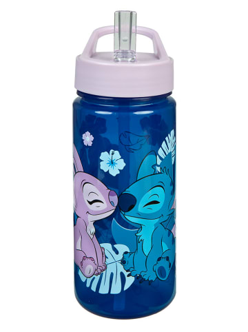 SCOOLI Trinkflasche "Aero Lilo & Stitch" in Blau - (L)19 cm - 500 ml - Ø 7 cm