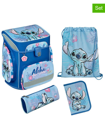 SCOOLI 5tlg. Schulranzen-Set "EasyFit Lilo & Stitch" in Blau - 18 l