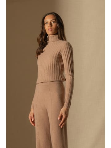 Perfect Cashmere Kaschmir-Rollkragenpullover "Craigton" in Hellbraun