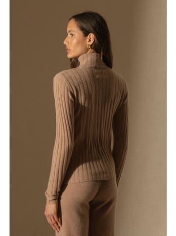 Perfect Cashmere Kaschmir-Rollkragenpullover "Craigton" in Hellbraun