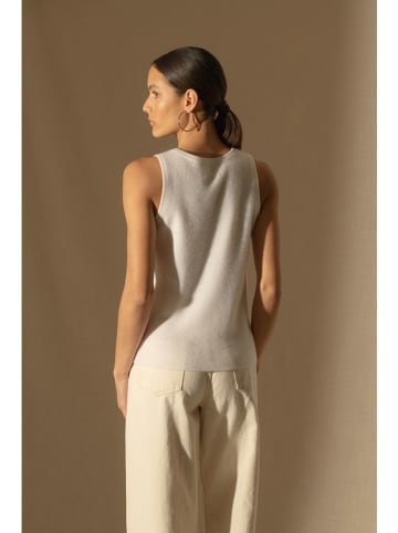 Perfect Cashmere Kaszmirowy top "Vanesia" w kolorze kremowym