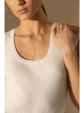 Perfect Cashmere Kaszmirowy top "Vanesia" w kolorze kremowym