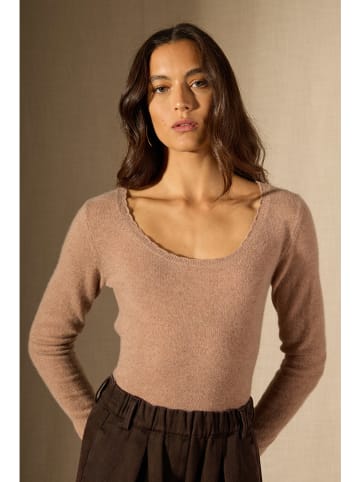 Perfect Cashmere Kaschmir-Pullover "Cylena" in Hellbraun